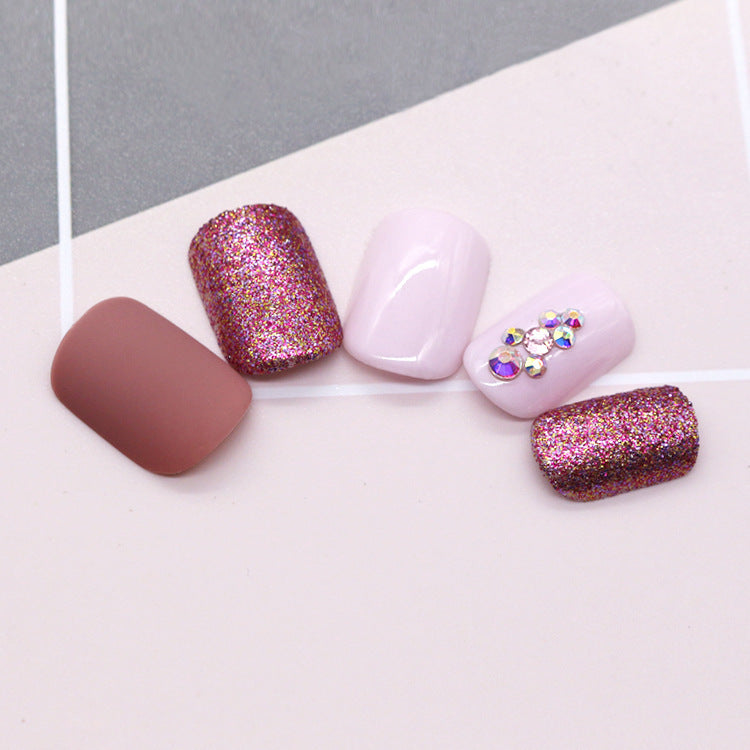 Matte metallic nude nails