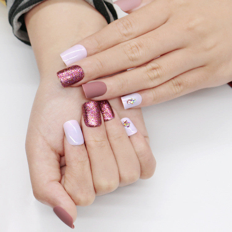 Matte metallic nude nails
