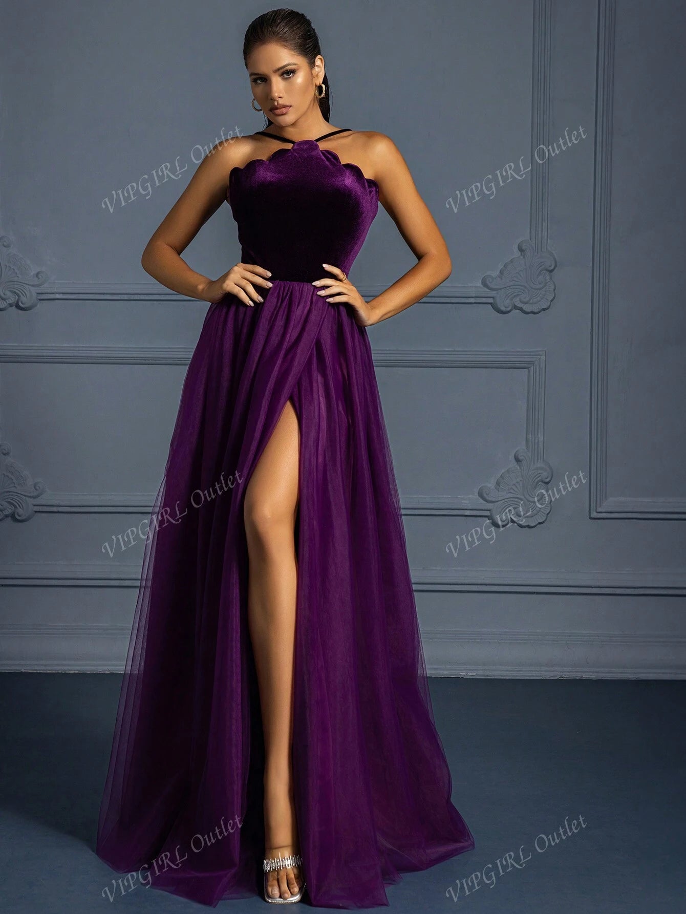 Vipgirl Elegant and Graceful Long Evening Dress for Women, Formal Party Prom Dress