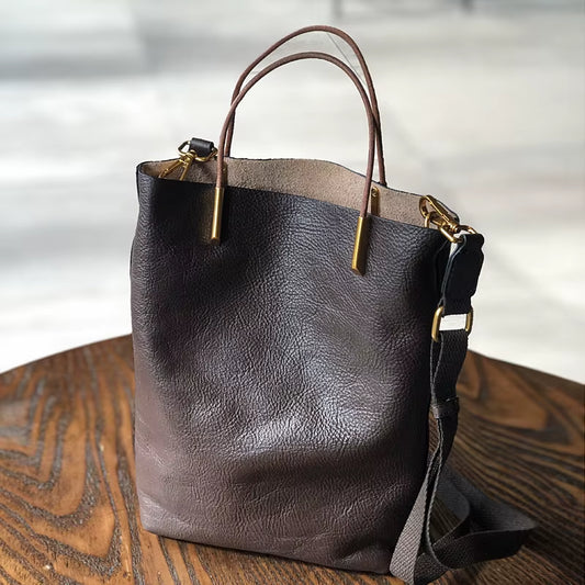 Simple Genuine Leather Women Bag 2025 New Retro Nature Soft Cowhide Handbag Versatile Composite Bag Shoulder Bags