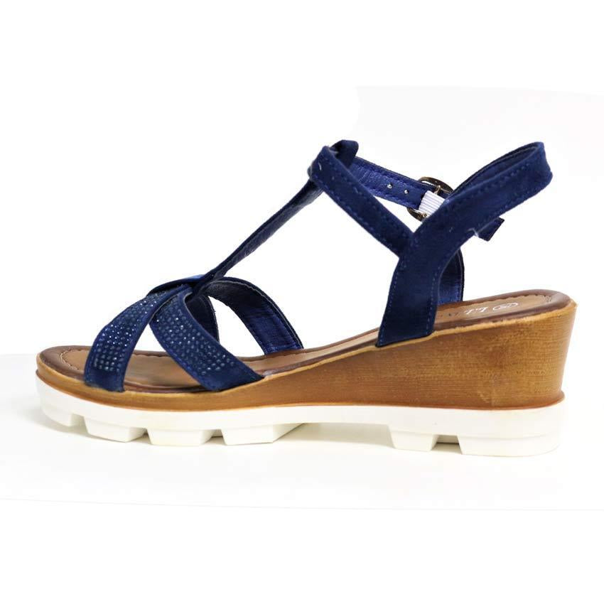 LADIES WEDGE SANDALS WOMENS HEELS NEW FANCY SUMMER DRESS PARTY STRAPPY SHOES SIZ