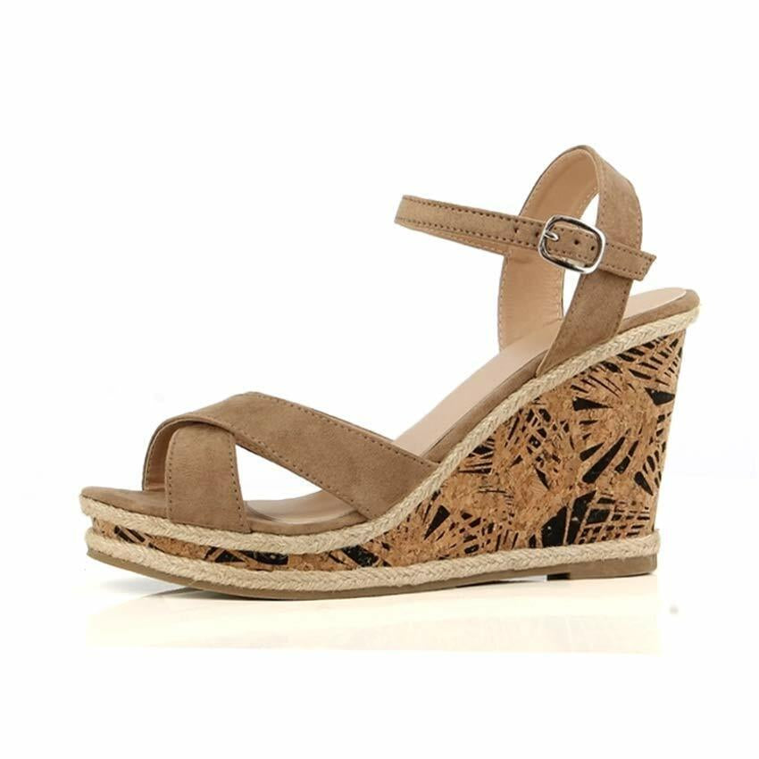 Ladies New Wedge Sandals Womens Fancy Party Dress Platform Summer Holiday Shoes
