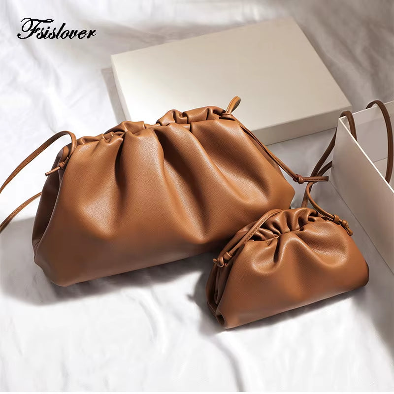 Soft PU Leather Women'S Crossbody Bag Dumpling Fashion Clutch Four Color Shoulder Bags for Female 2019