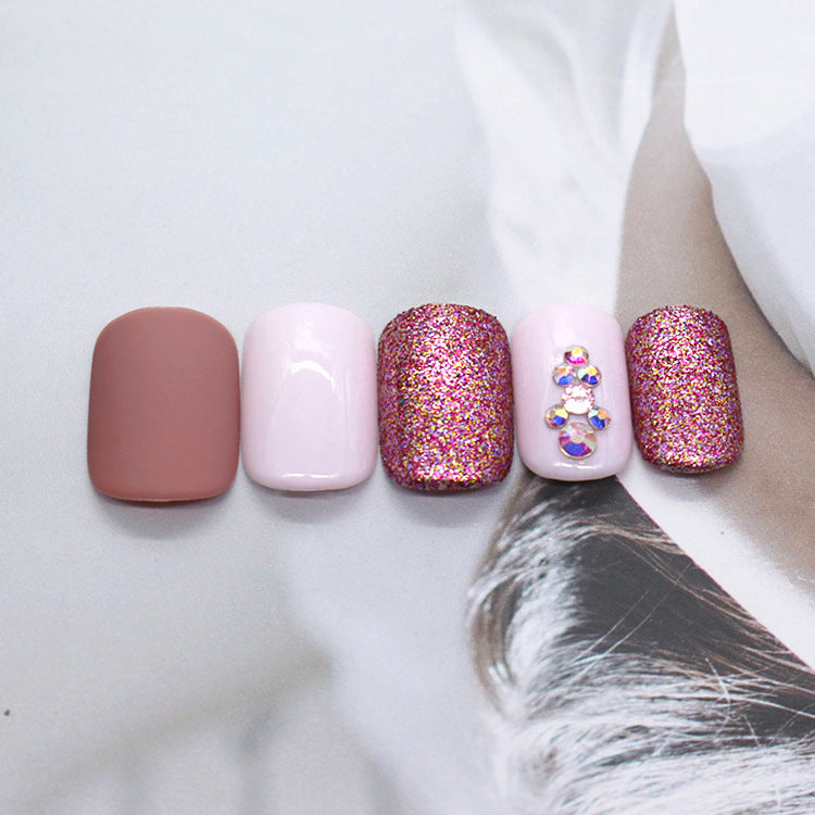 Matte metallic nude nails