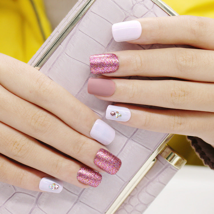 Matte metallic nude nails