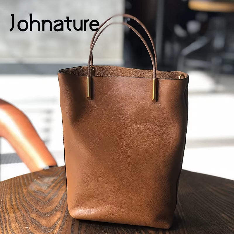 Simple Genuine Leather Women Bag 2025 New Retro Nature Soft Cowhide Handbag Versatile Composite Bag Shoulder Bags
