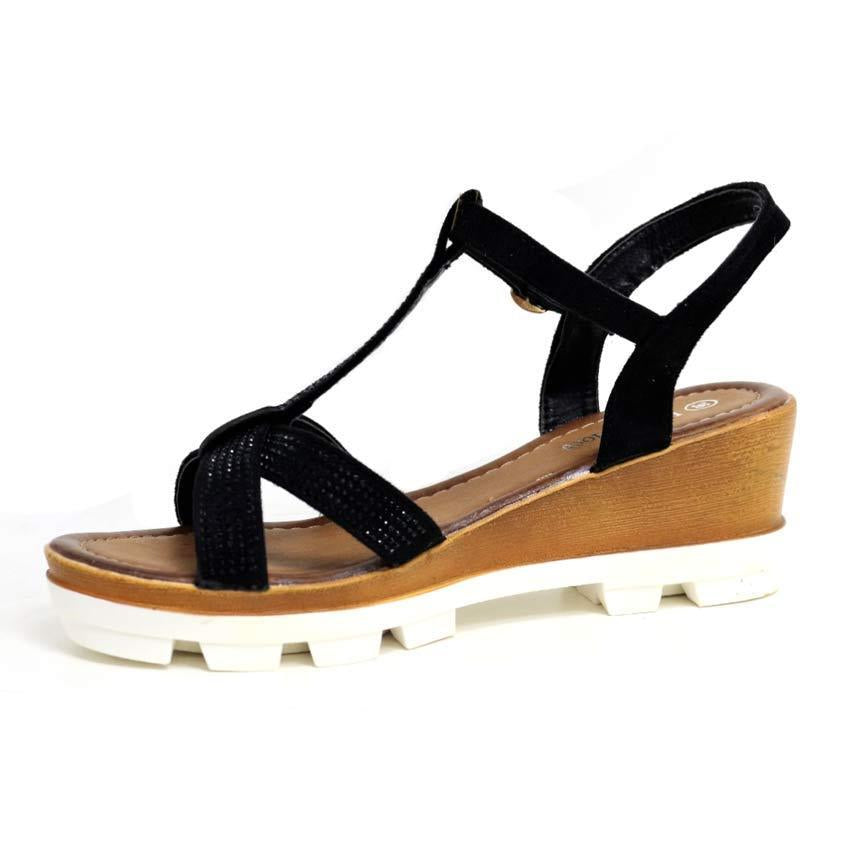 LADIES WEDGE SANDALS WOMENS HEELS NEW FANCY SUMMER DRESS PARTY STRAPPY SHOES SIZ